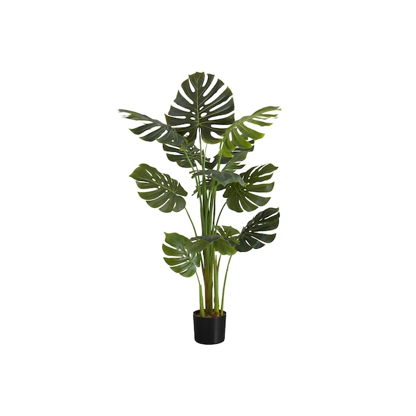 Monarch Specialties Artificial Plant, 55" Tall, Monstera Tree, Indoor, Faux, Fake, Floor, Greenery, Potted, Real Touch I 9548 - main